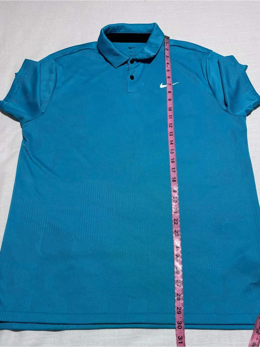 Men’s Nike Dri-FIT Tour Jacquard Golf Polo | Aqua Blue | Size Large | DR5303